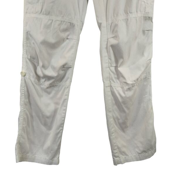 F Michael Kors Women's White Y2K Zippered Roll Up Tab Cargo Utility Pants Size 2 - Picture 4 of 13